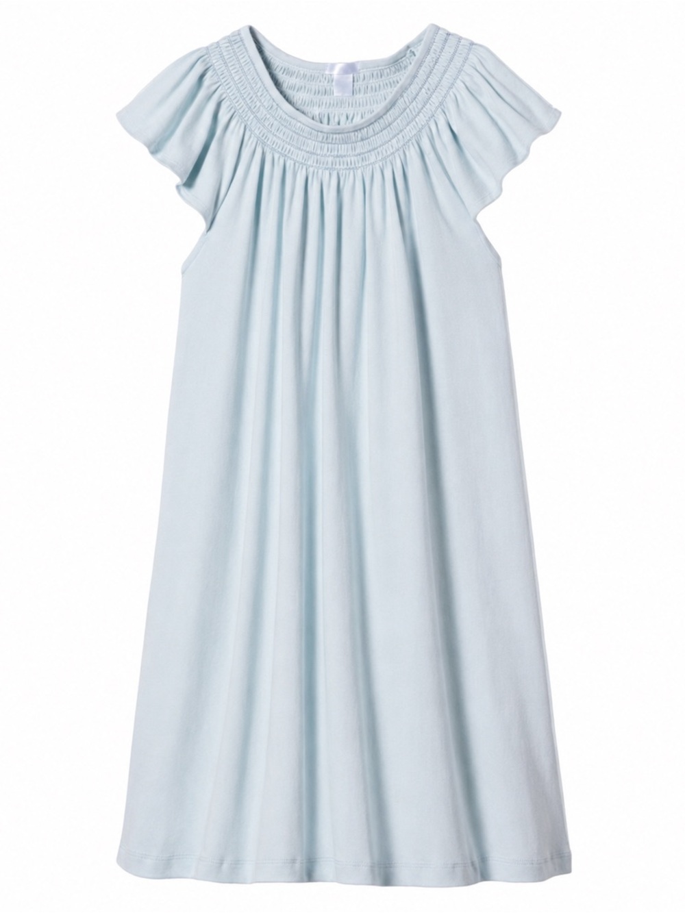 LAKE Pima Cotton Smocked Nightgown Dress Air Blue Sleep Dress S